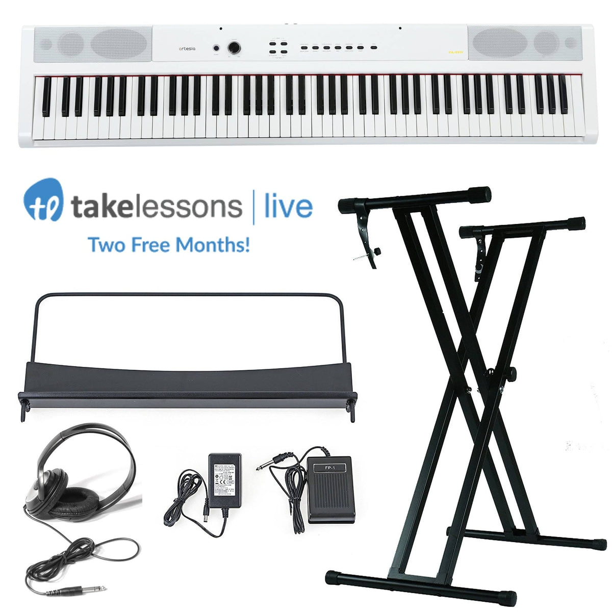 White 88-Key Weighted Hammer Action Digital Piano S82431