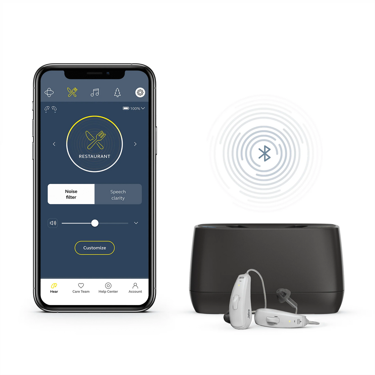 Beige Rechargeable Behind-the-Ear Hearing Aids B2694