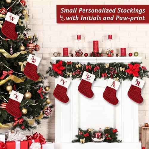 8 Inches Mini Embroidered Plush Knitted Christmas Stocking G97808