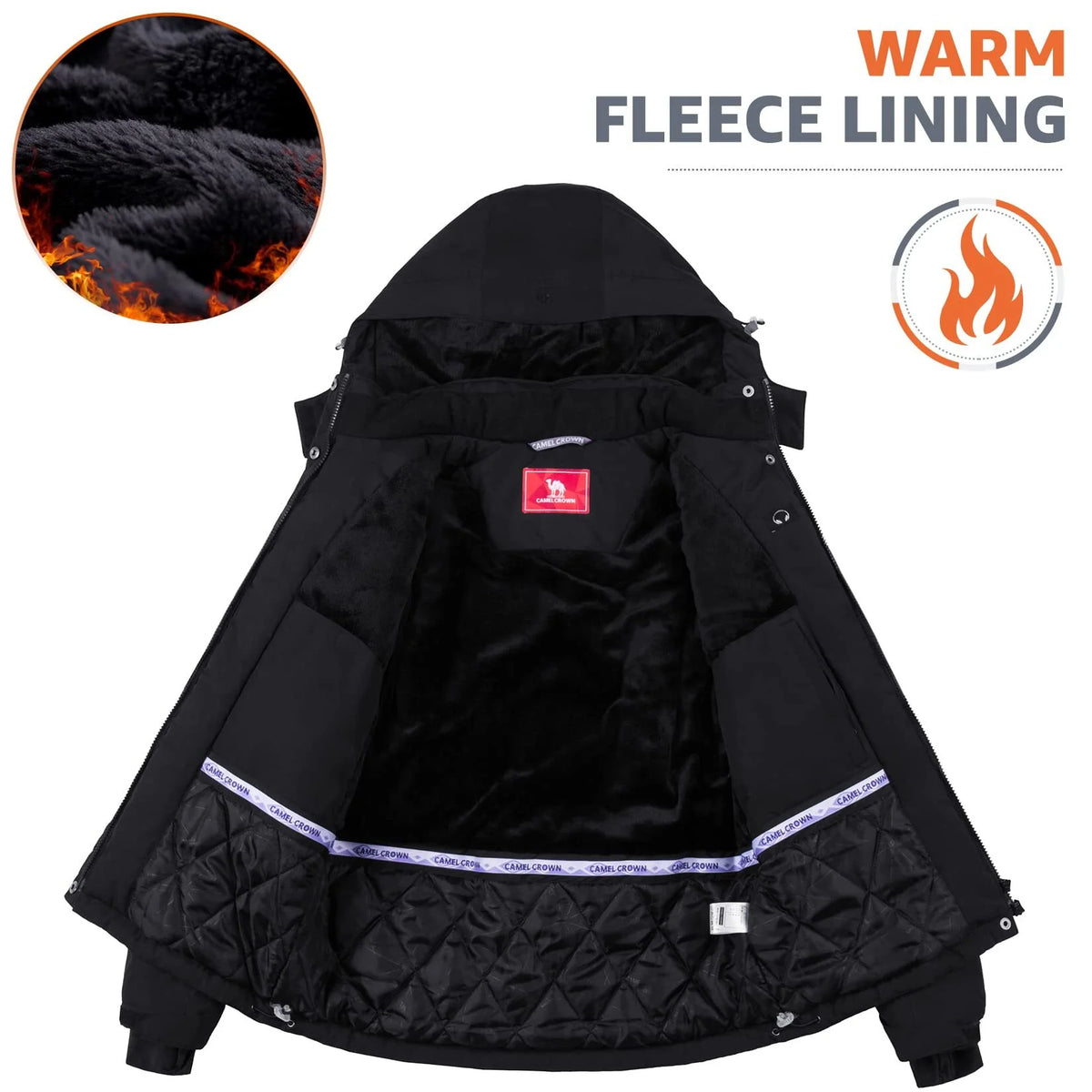 Waterproof Ski Jacket with Detachable Hood H1242