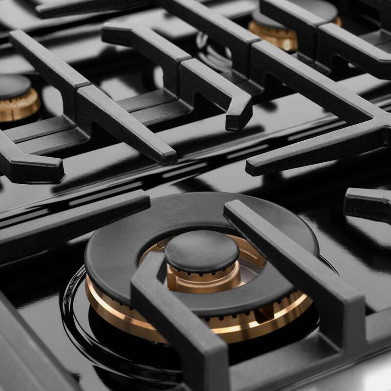 36 in. 6-Burner Freestanding Gas Range and Convection Oven in Stainless Steel and Polished Gold D543