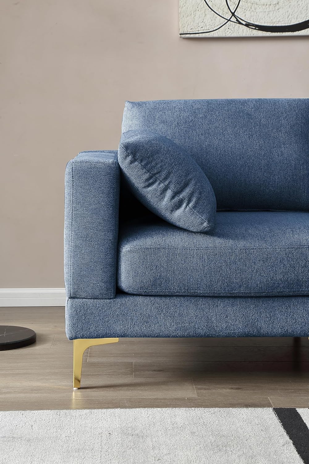 Blue Reversible Modular Sofa with 2 Pillows T5753