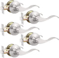 5 Pack Brushed Nickel Passage Door Levers Interior Door Handles I96870