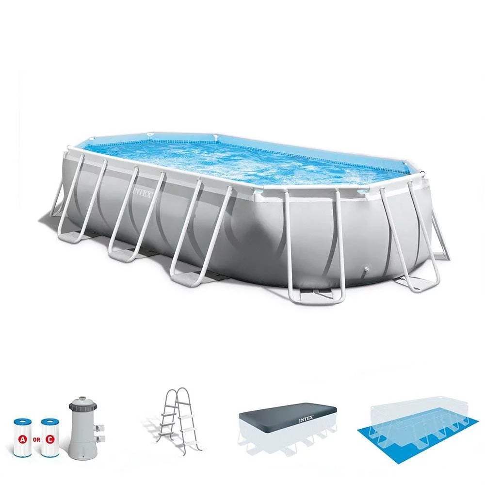 16.5ft x 9ft x 48in Oval Above Ground Pool Set with Pump L223