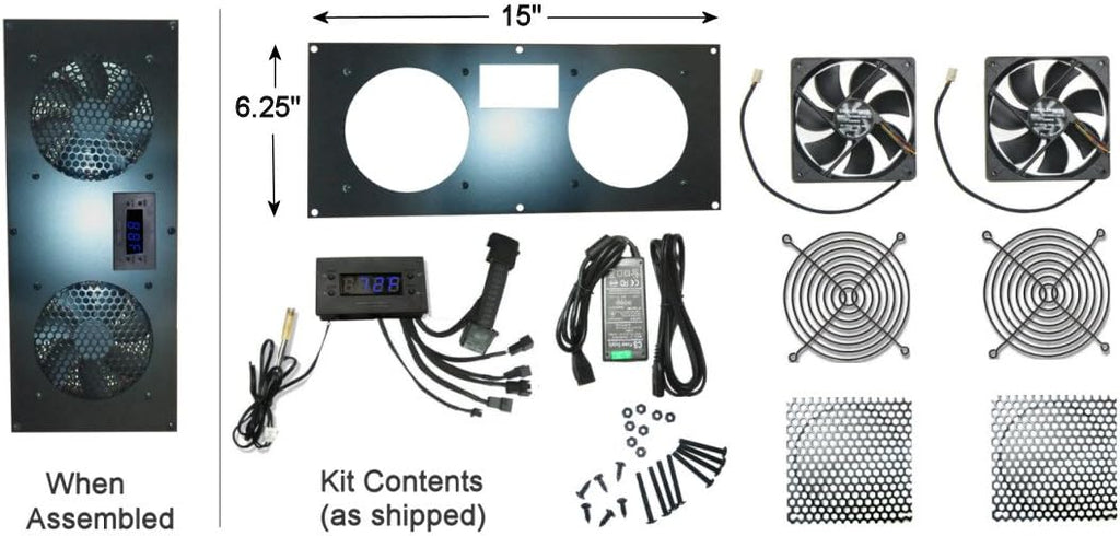Programmable Thermostat Cooling Kit, Metal, Dual 120mm, Pack of 2 K970418