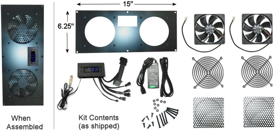 Programmable Thermostat Cooling Kit, Metal, Dual 120mm, Pack of 2 K970418