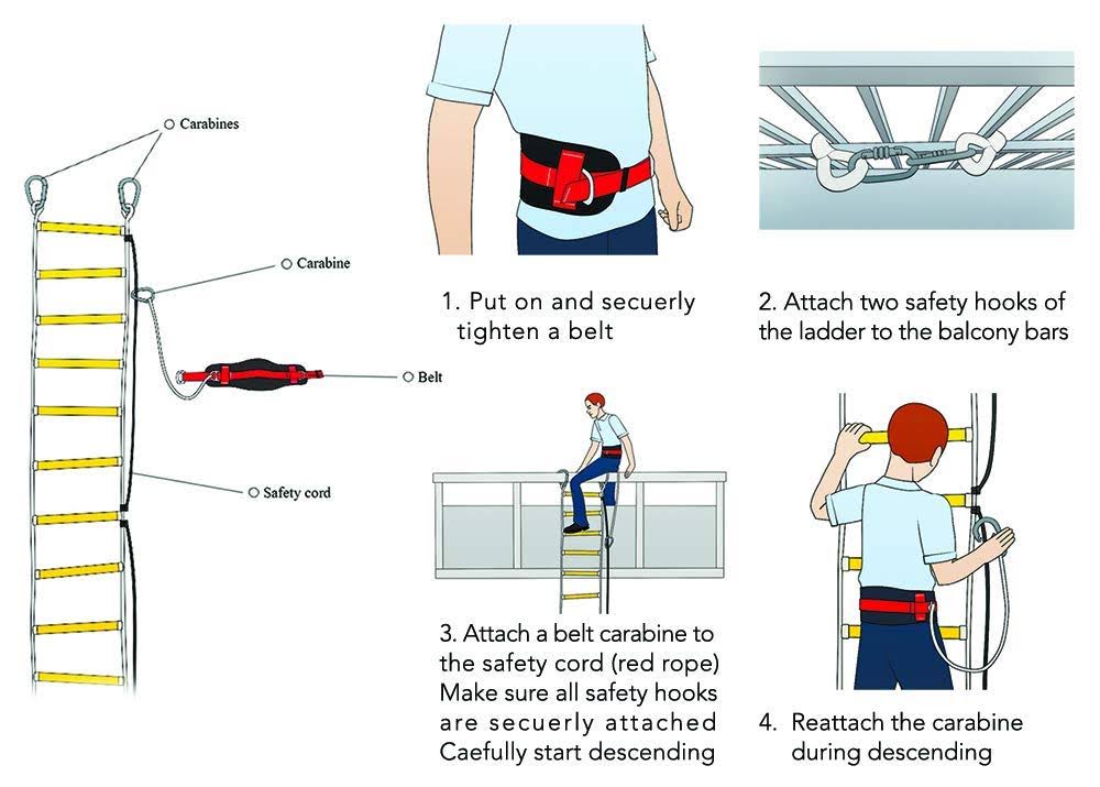 Rope Ladder Fire Escape 32 ft G357042