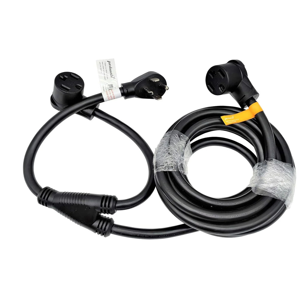 NEMA 14-30 Splitter, 14-30P Male Plug To Dual 14-30R Female Receptacle, 4-Prong 30 AMP Y Adapter Cord (20 Feet) X433
