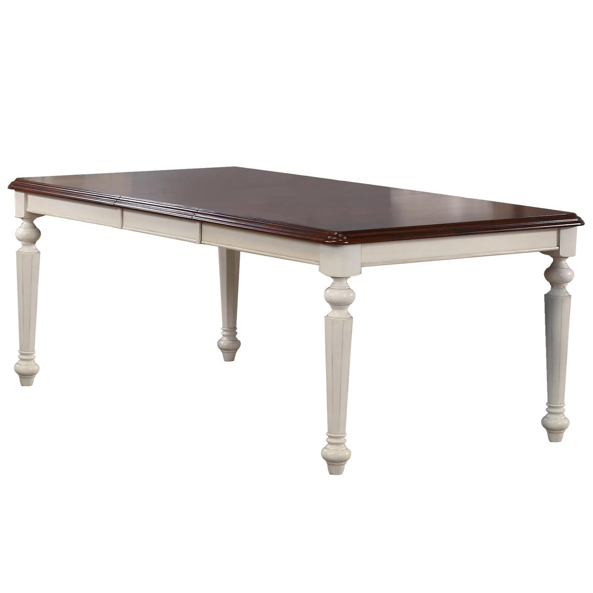 Antique White and Brown Rectangular Dining Table T95308