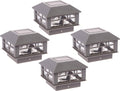 4 Pack Solar Powered 10 Lumen Post Cap Light for 4x4 or 5x5 Posts (Gray) M675084