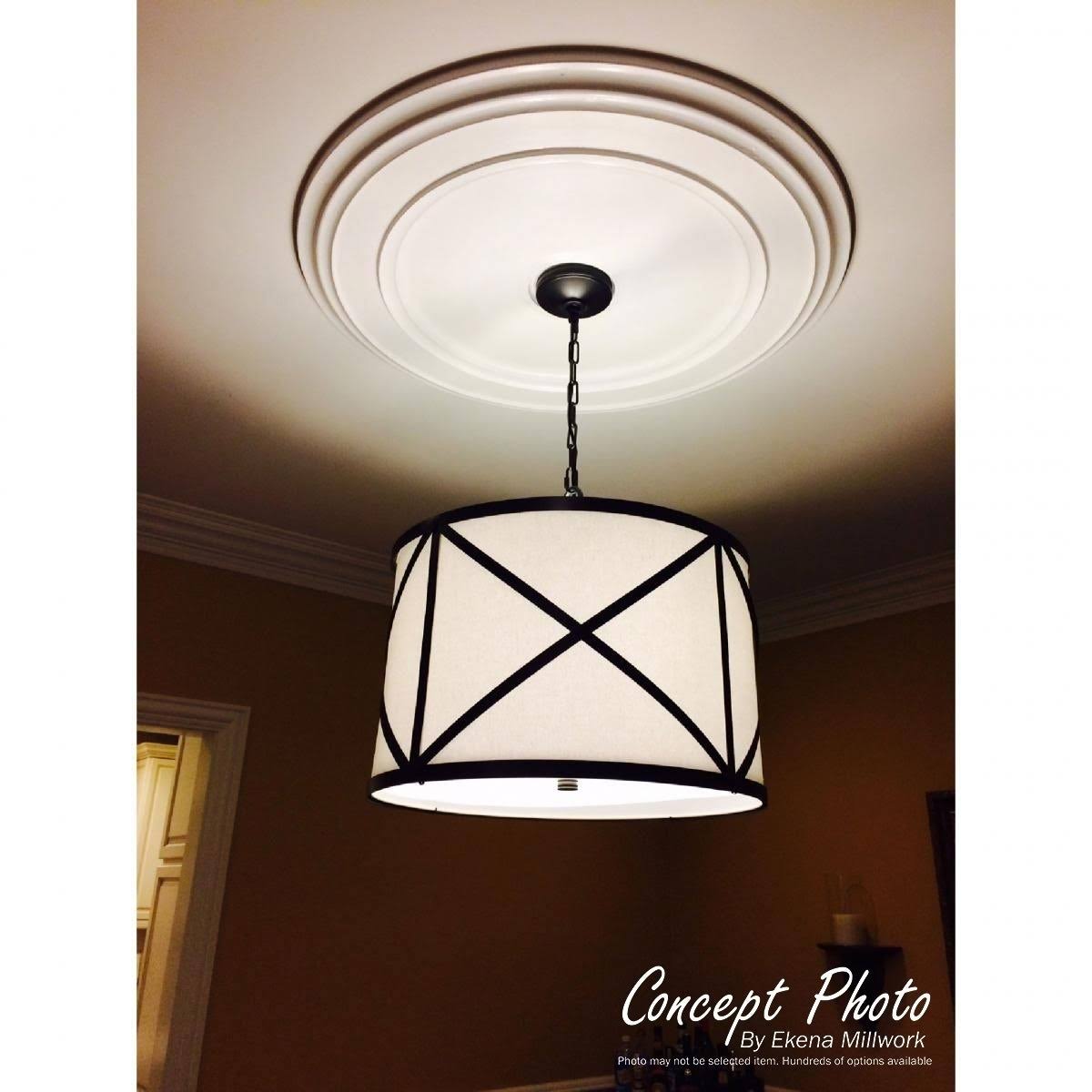 26 5/8x22OD x 4 1/2x22ID x 1 3/8x22P Hand-Painted Frost Ceiling Medallion L71812