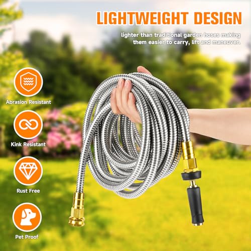 100 FT Stainless Steel Expandable Garden Hose S63782
