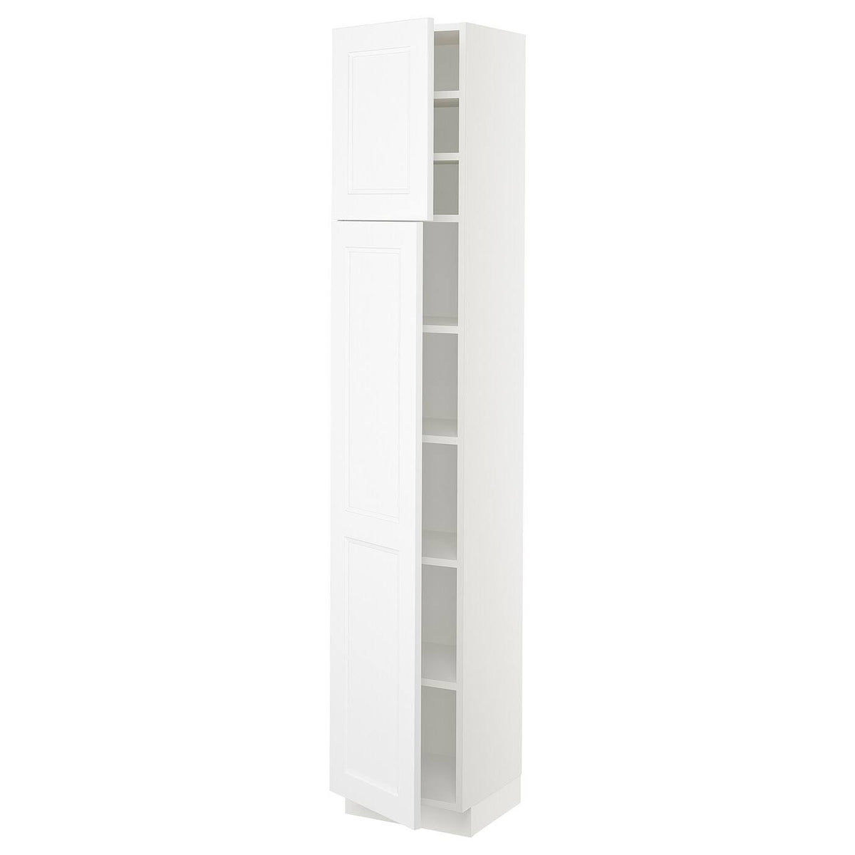 White High Cabinet with Shelves and 2 Doors E9336