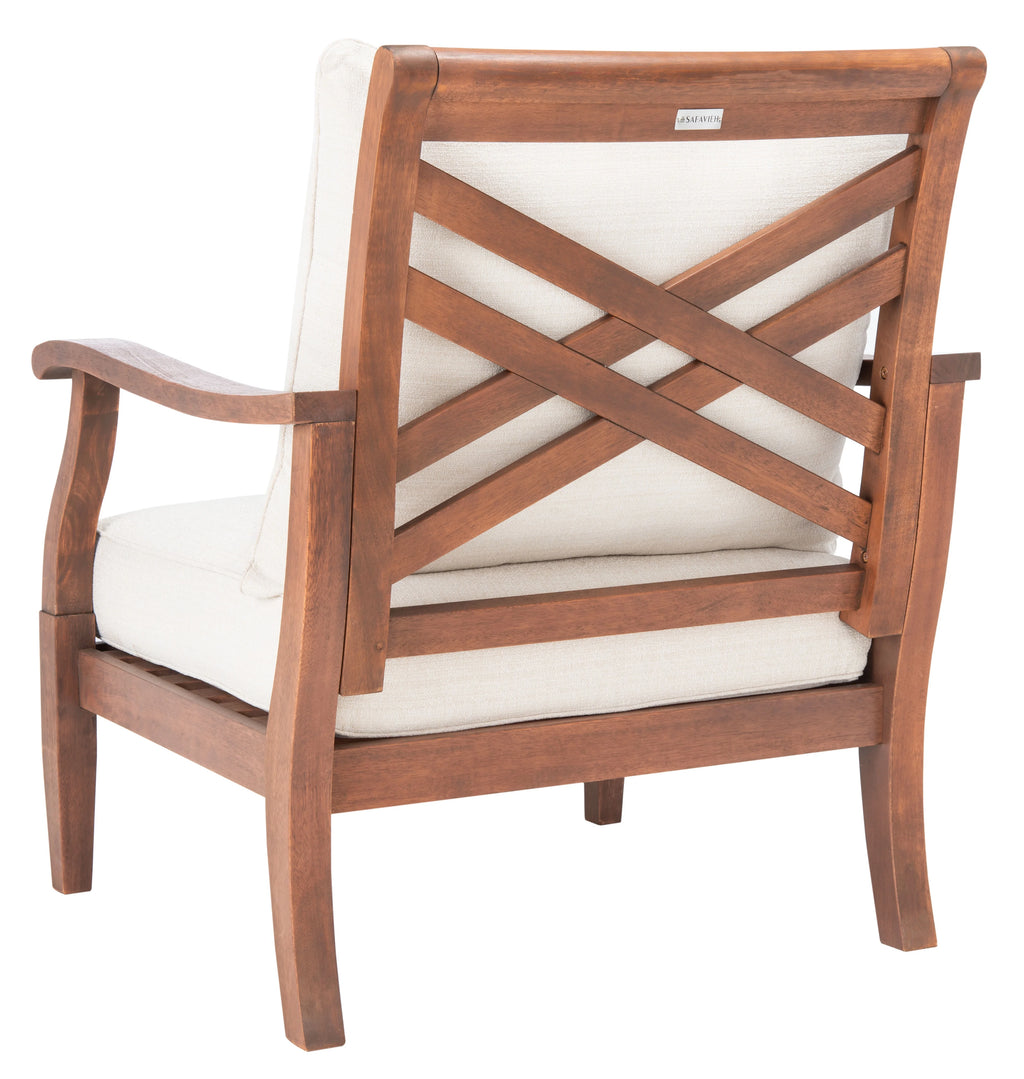 Natural Beige Eucalyptus Wood Accent Chair P9042