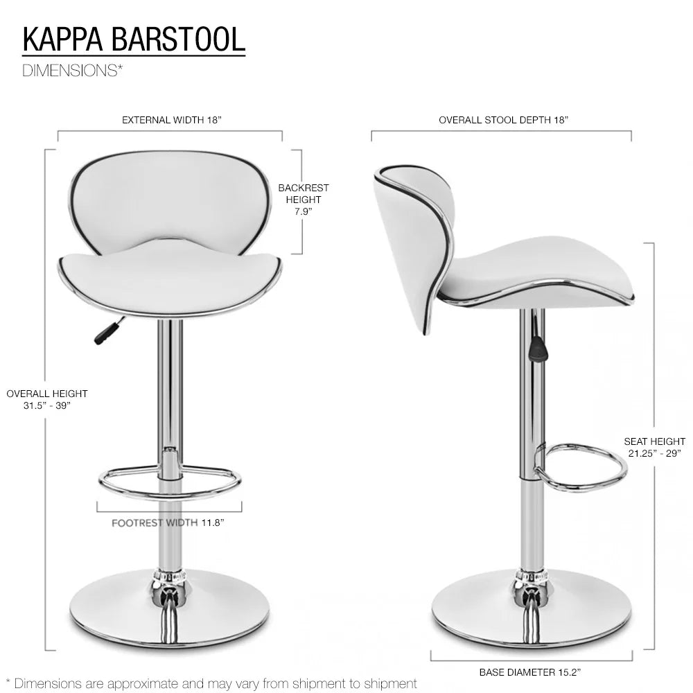 Set of 2 Adjustable Height Counter/Bar Stool I578