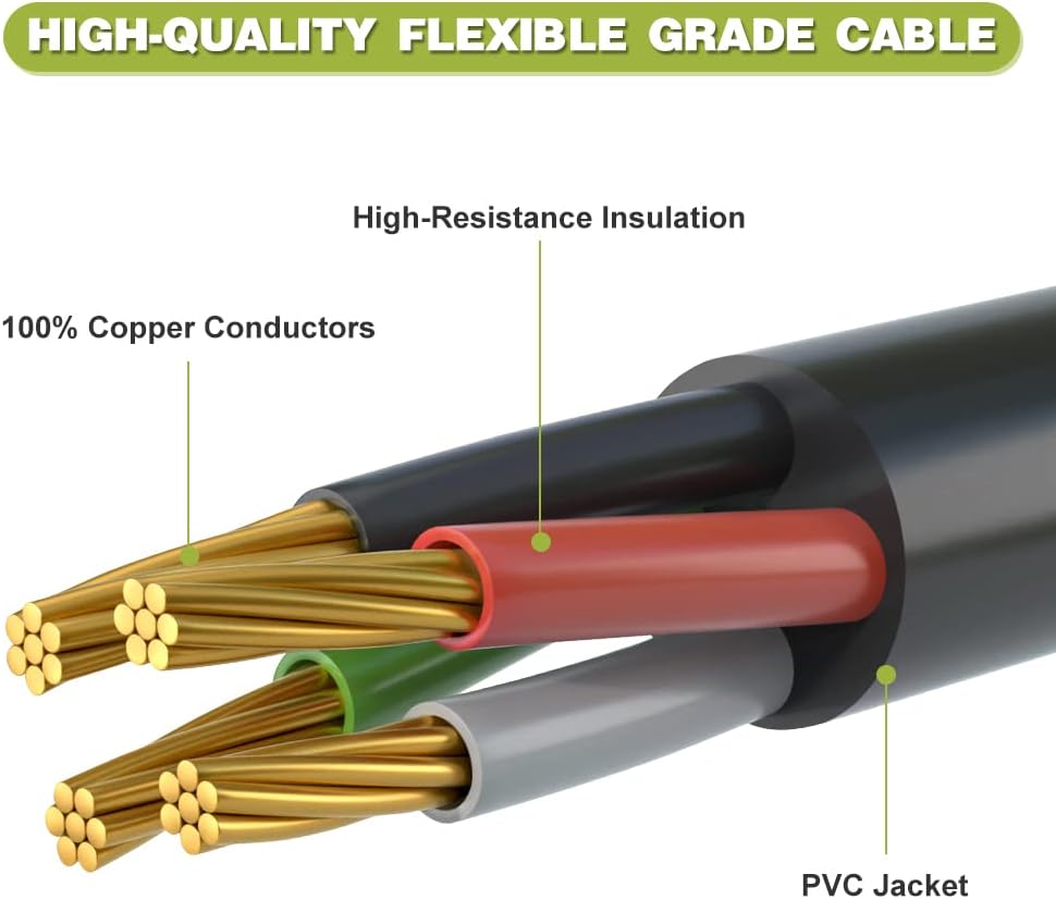 50 Amp Generator Extension Cord, NEMA 14-50P to SS2-50R, STW 6/3 + 8/1, 15FT B604