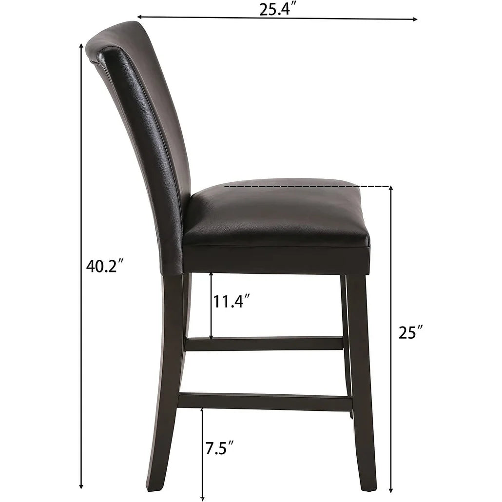 Black Faux Leather Bar Stools Set of 2 U22778