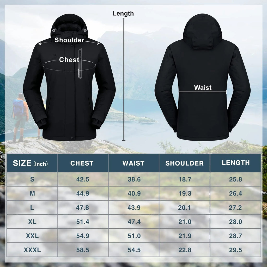 Waterproof Ski Jacket with Detachable Hood H1242