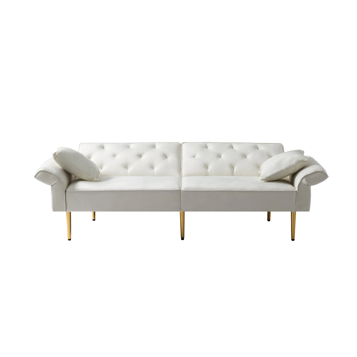 Velvet Futon Sofa Bed with 3 Adjustable Positions N235084