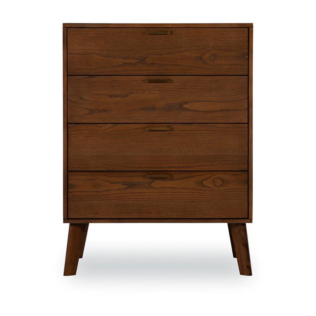 Walnut Four Drawer Wood Chest J206