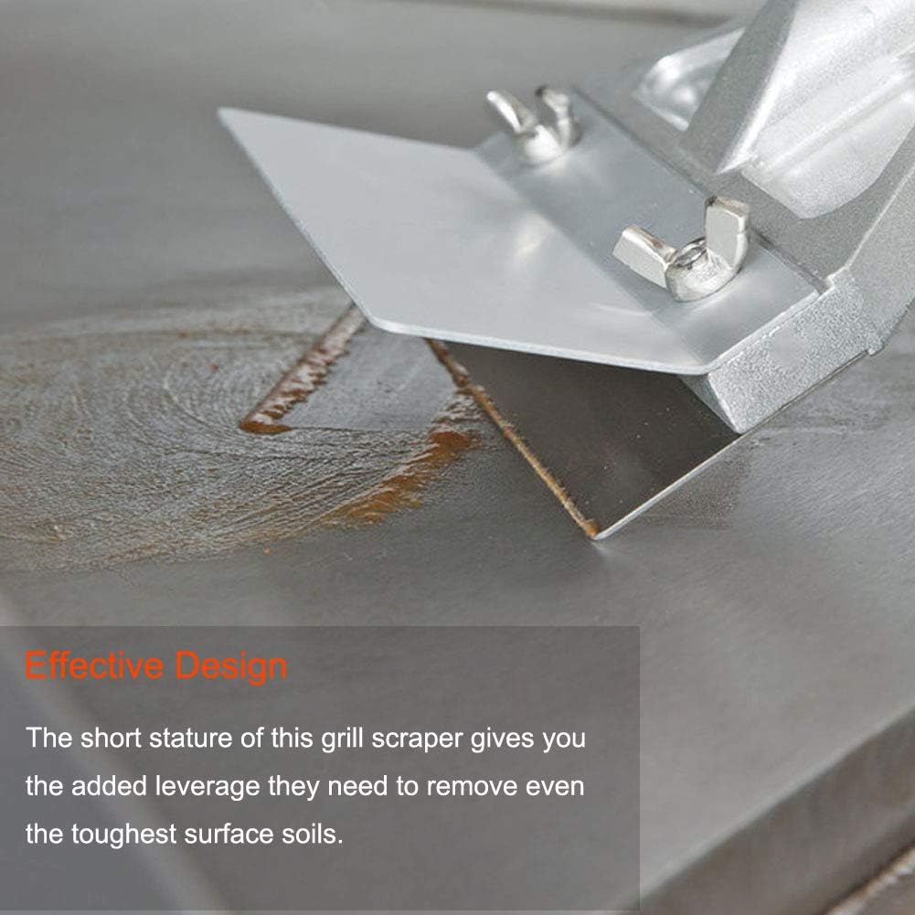 Aluminum Die-Cast Grill Scraper Set with 4 Replacement Blades X655