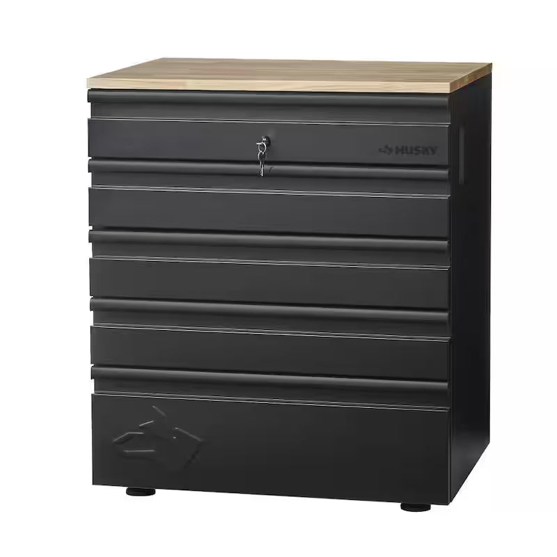 7-Piece Heavy Duty Welded Steel Garage Storage System in Black D949337