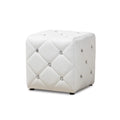 White Faux Leather Upholstered Ottoman B429