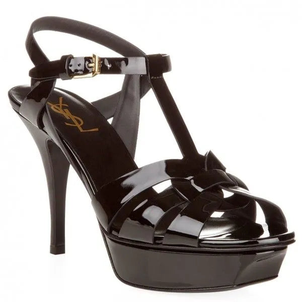 Black Patent Leather Sandals O4415
