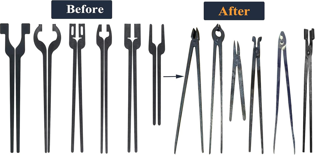6 Set DIY Rapid Tongs Bundle with 7 Stainless Steel Rivet for Blacksmith S726358