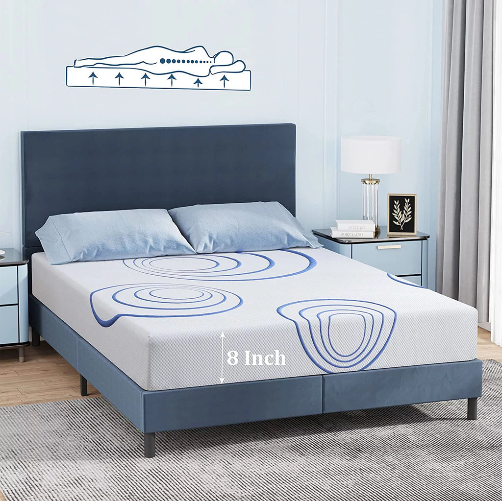 King 8 Inch Bamboo Charcoal Gel Memory Foam Mattress I255