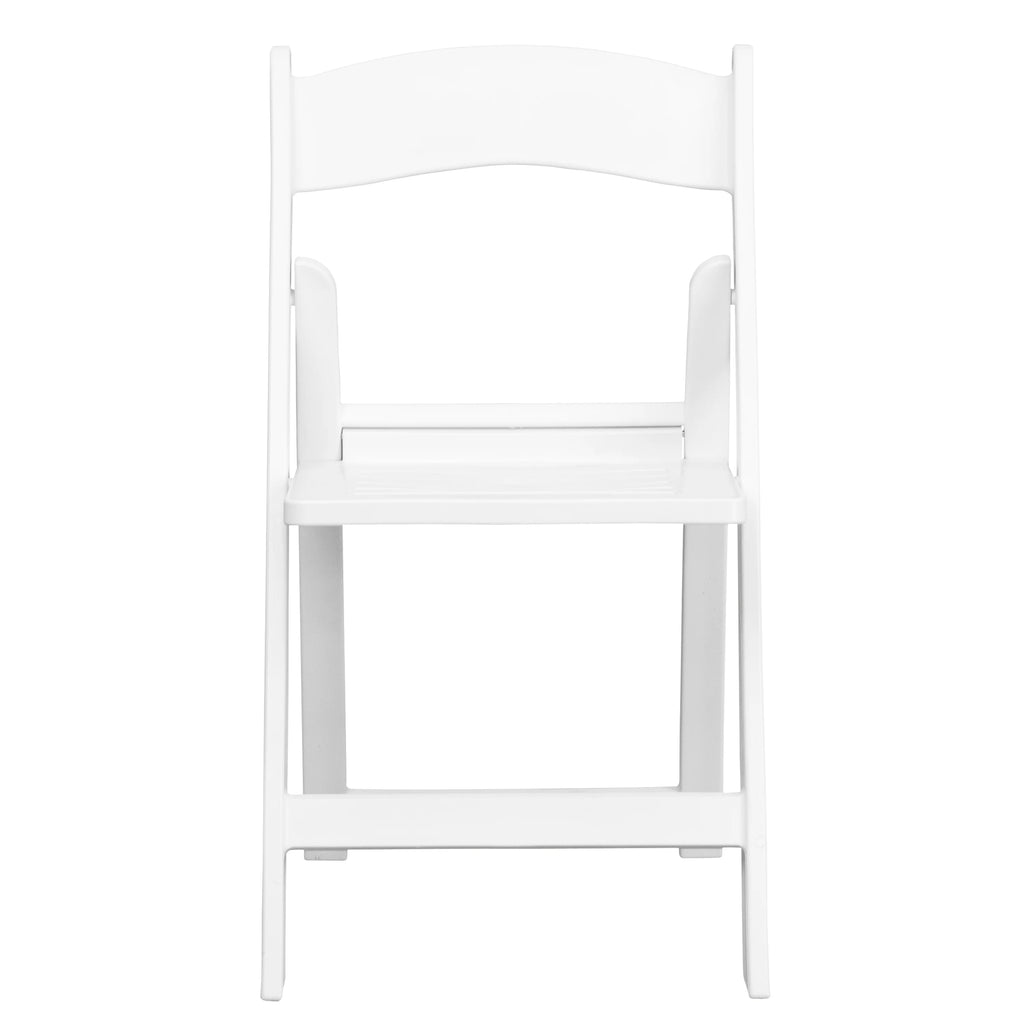 2 Pack 800 lb. Capacity White Resin Folding Chair D890