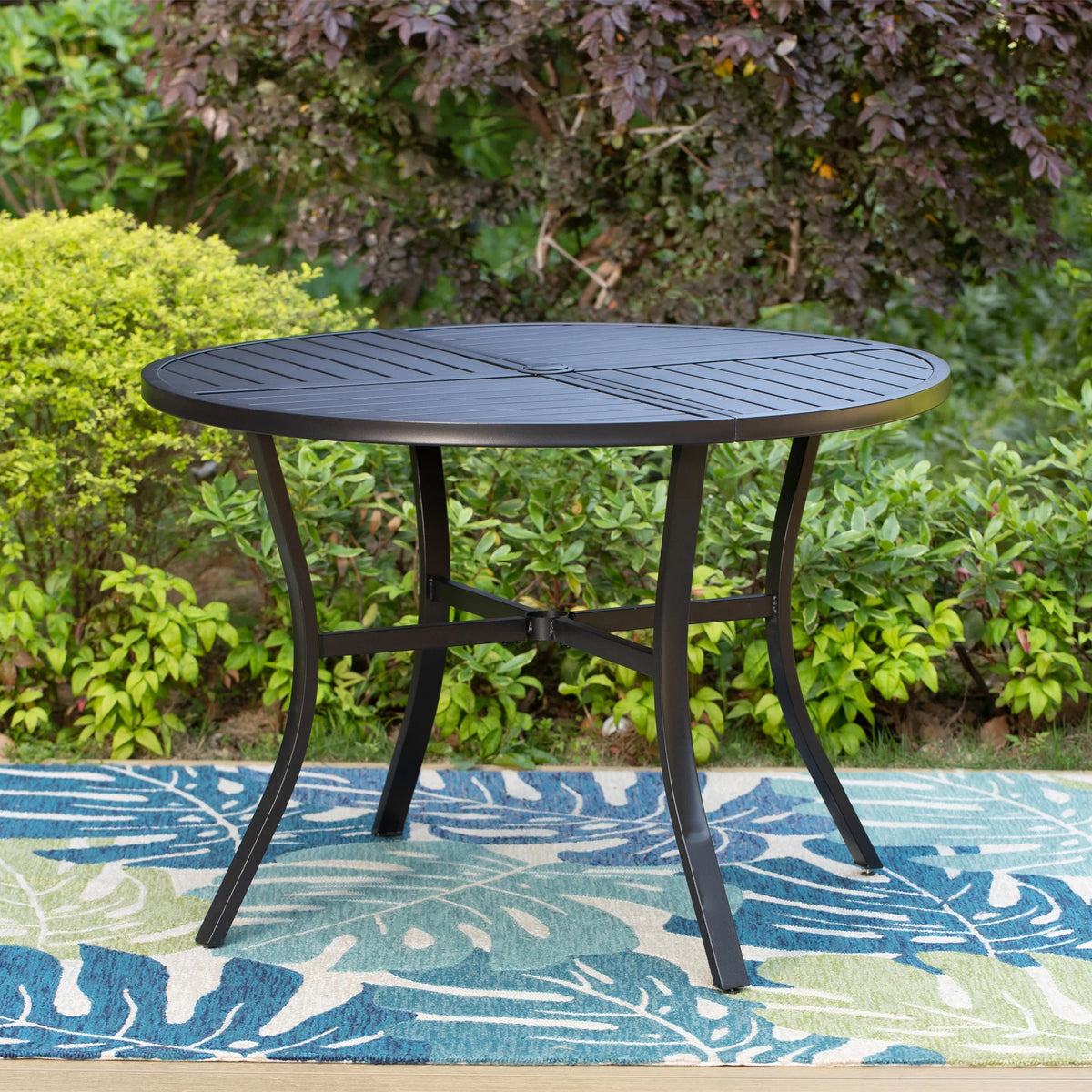 5-Piece Outdoor Patio Dining Set with Swivel Chairs & Round Table J3098