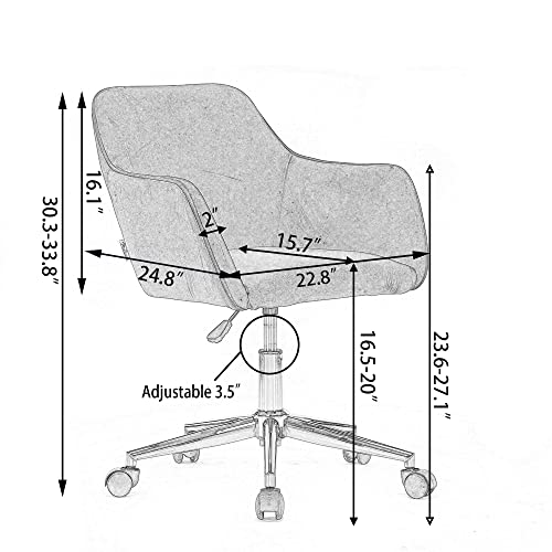 Pink Faux Fur Upholstered Swivel Desk Chair B1485