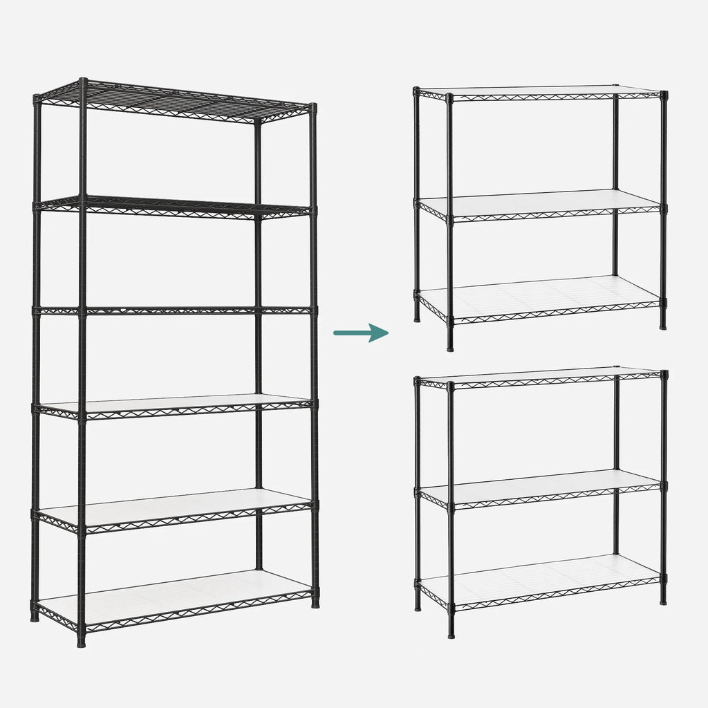 6-Tier Black Wire Shelving Unit T2572