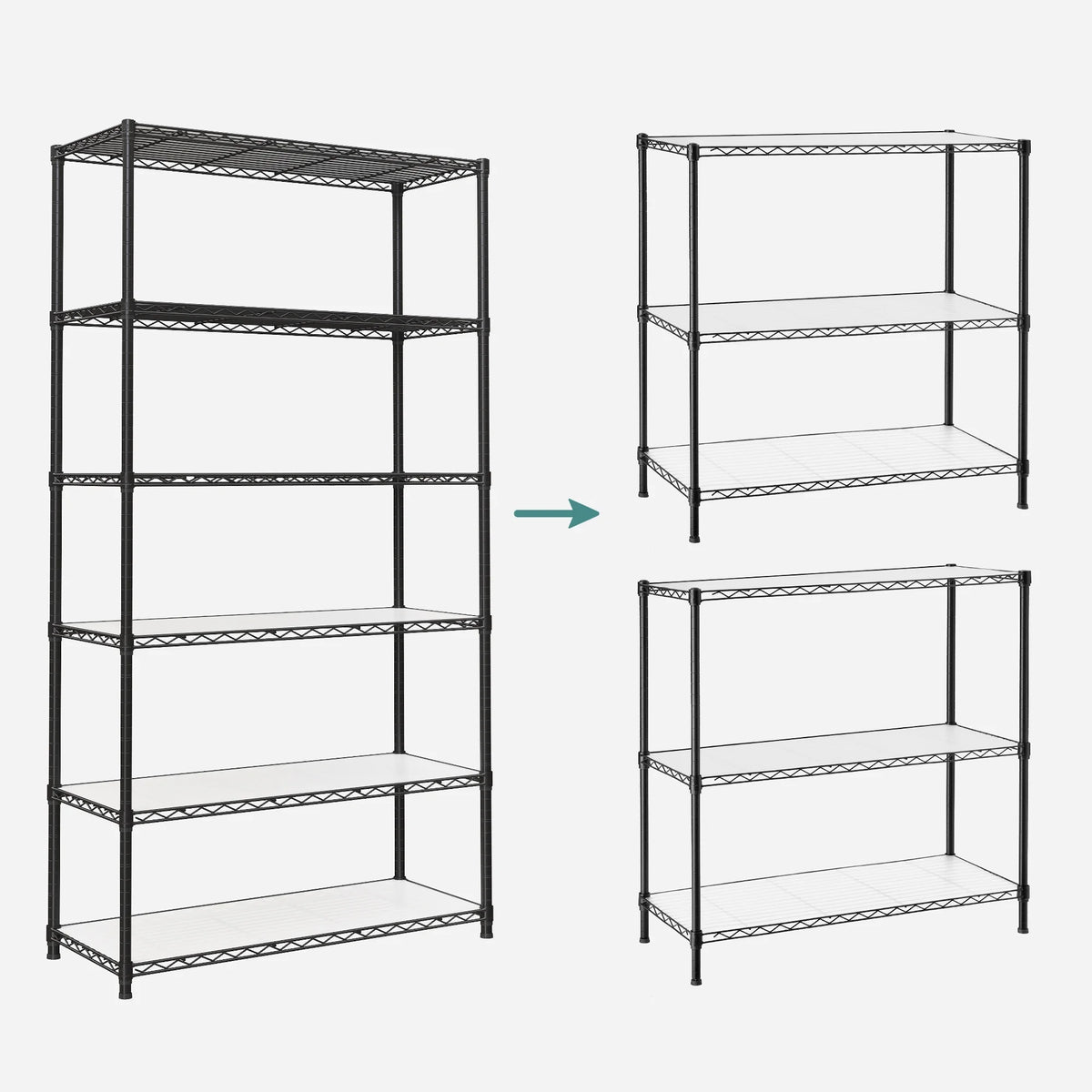 6-Tier Black Wire Shelving Unit T2572