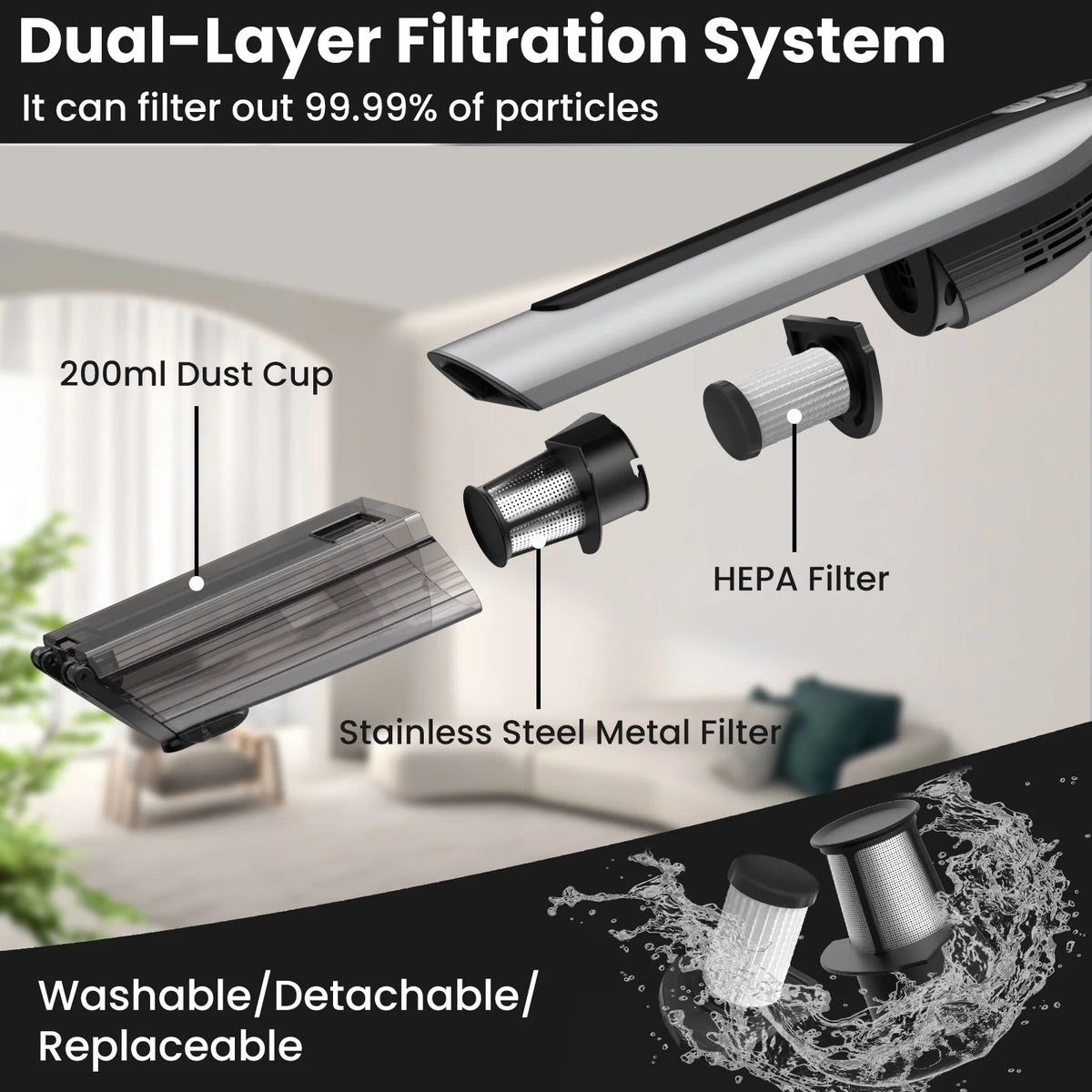 Cordless Handheld Vacuum Cleaner 18000PA K73986
