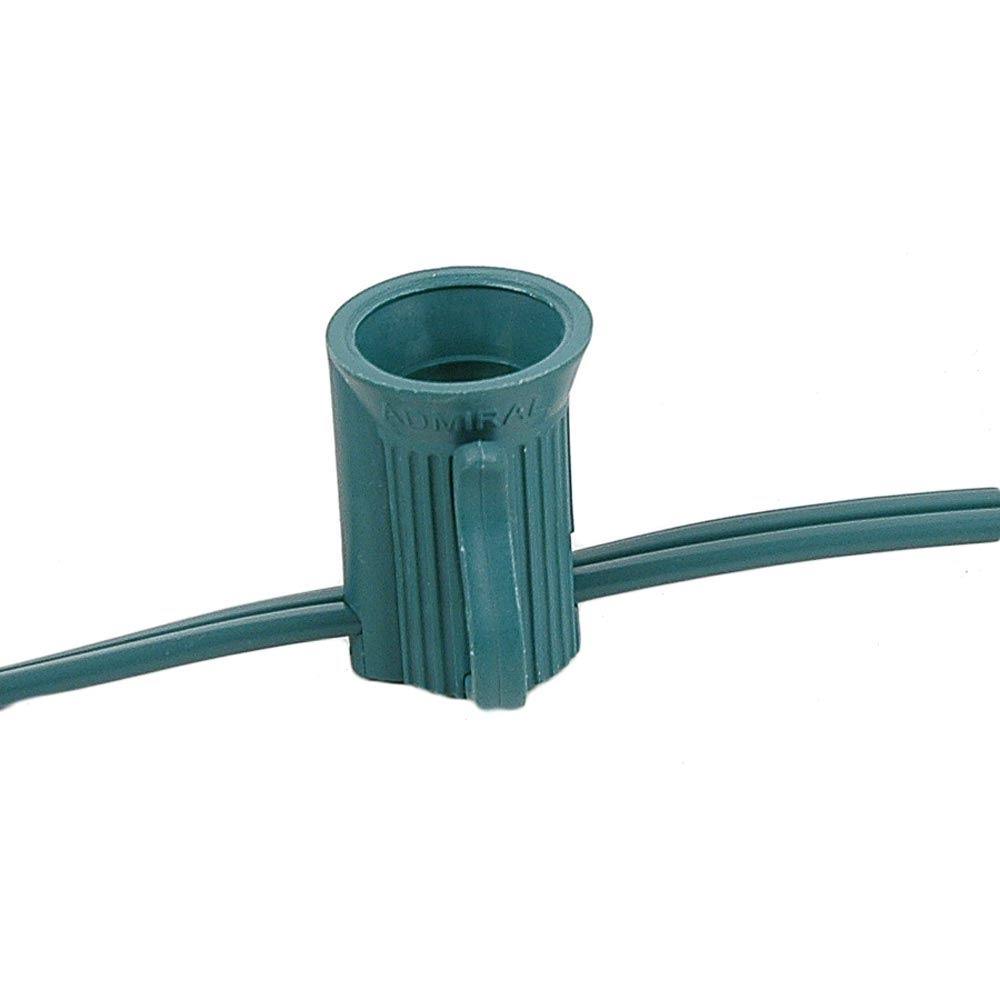 250 Foot C7 Christmas Stringer Bulk Reel, Green Wire, Candelabra Base F878