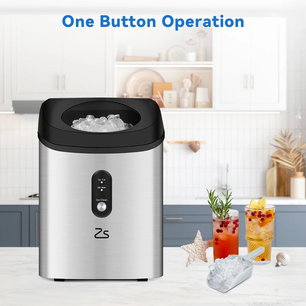Portable Countertop Ice Maker with Ice Scoop and Basket B227111