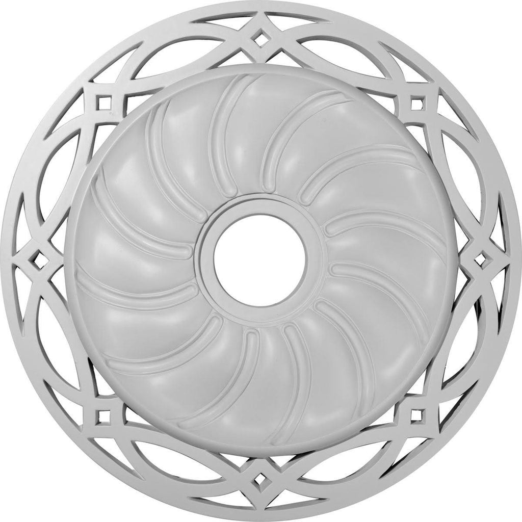 26 5/8x22OD x 4 1/2x22ID x 1 3/8x22P Hand-Painted Frost Ceiling Medallion L71812