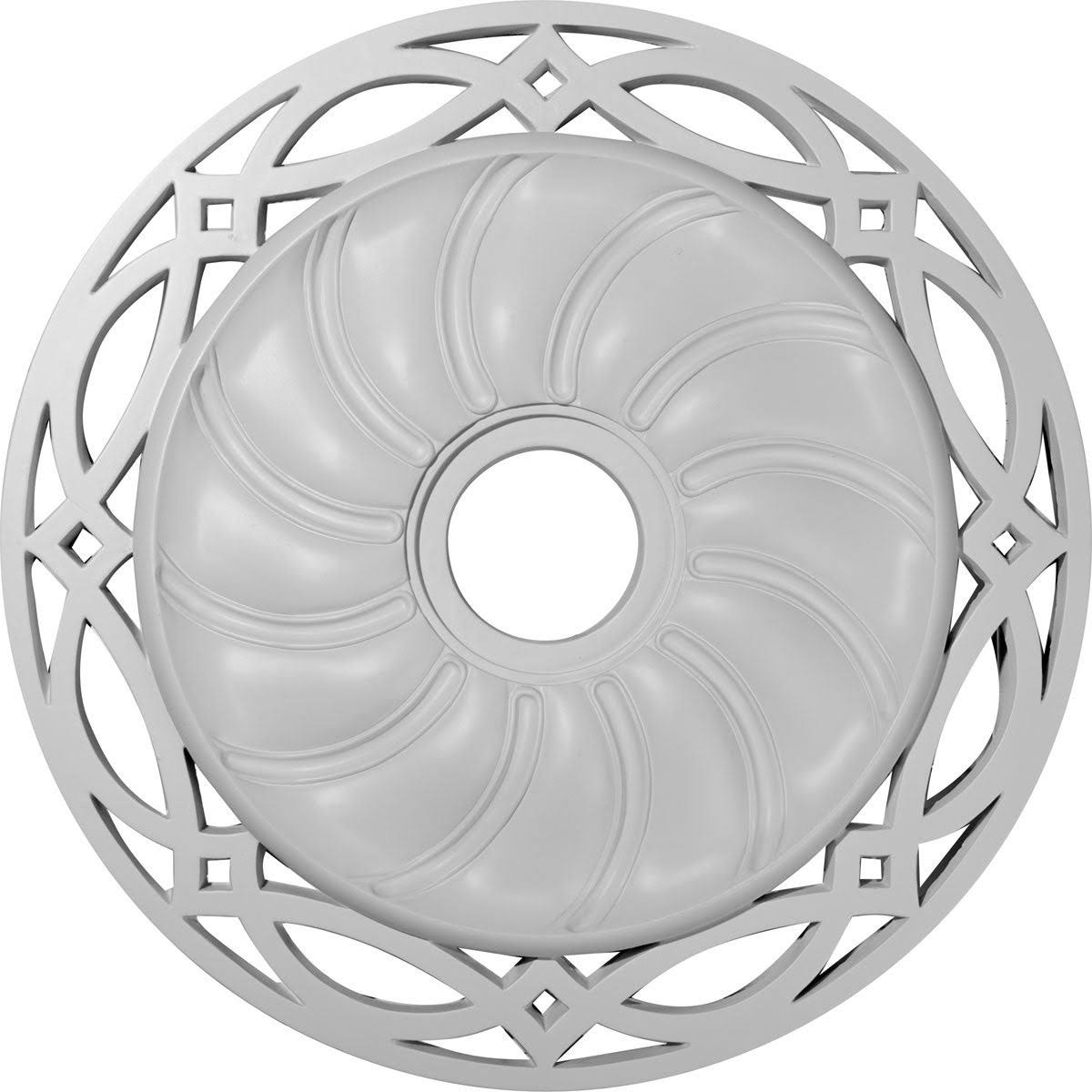 26 5/8x22OD x 4 1/2x22ID x 1 3/8x22P Hand-Painted Frost Ceiling Medallion L71812