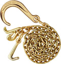 Tow Chain with 8 Inch Forged J Hook, Grade 70, 8 Foot, Pack of 2 A82770