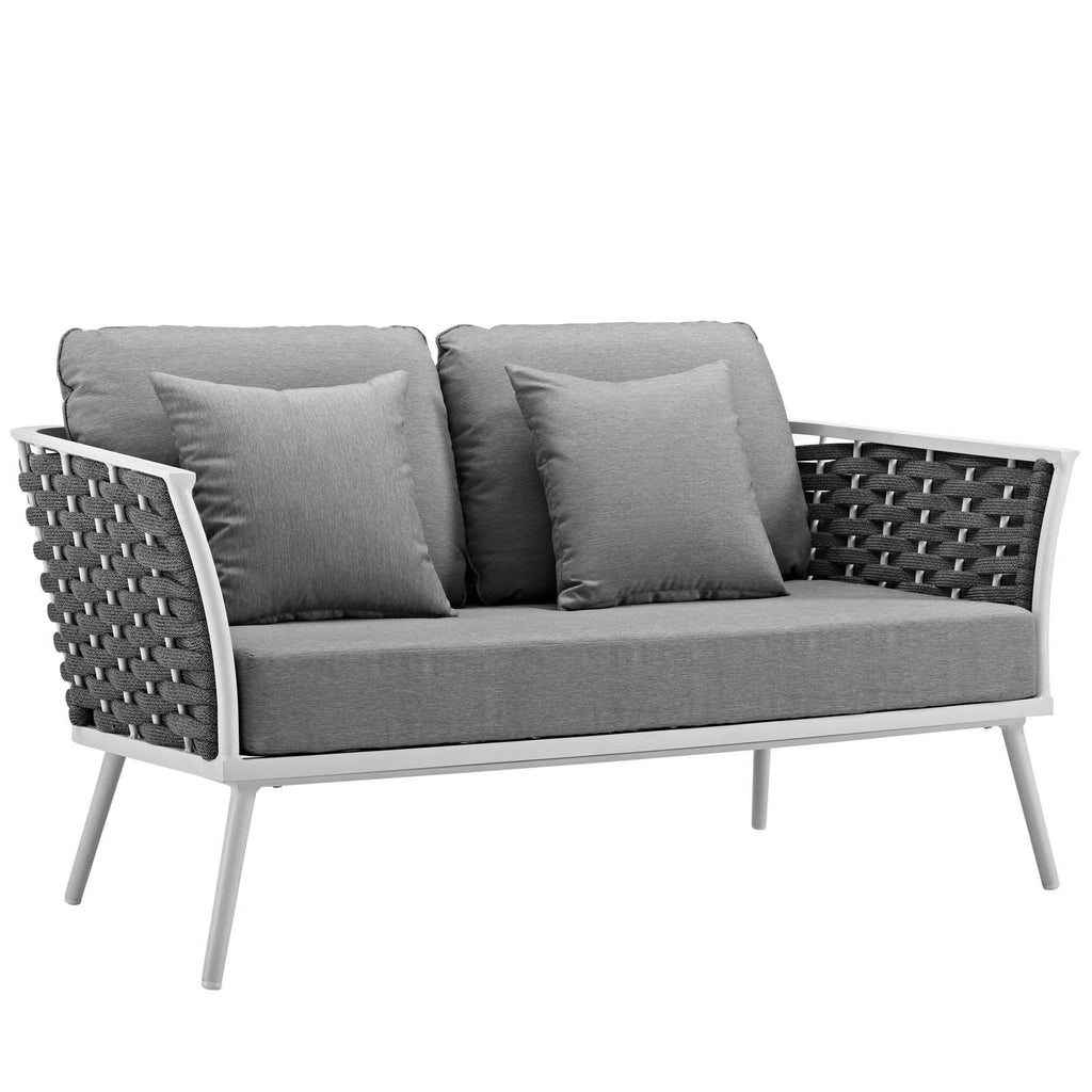 White Gray 4 Piece Outdoor Aluminum Sectional Sofa Set Z68339