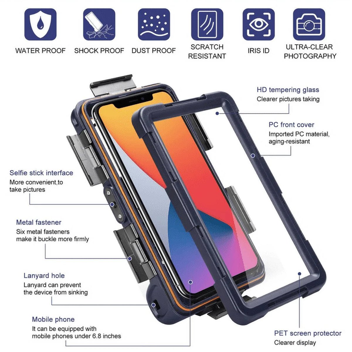 Waterproof Protective Case for iPhone 13 Pro Max W17314