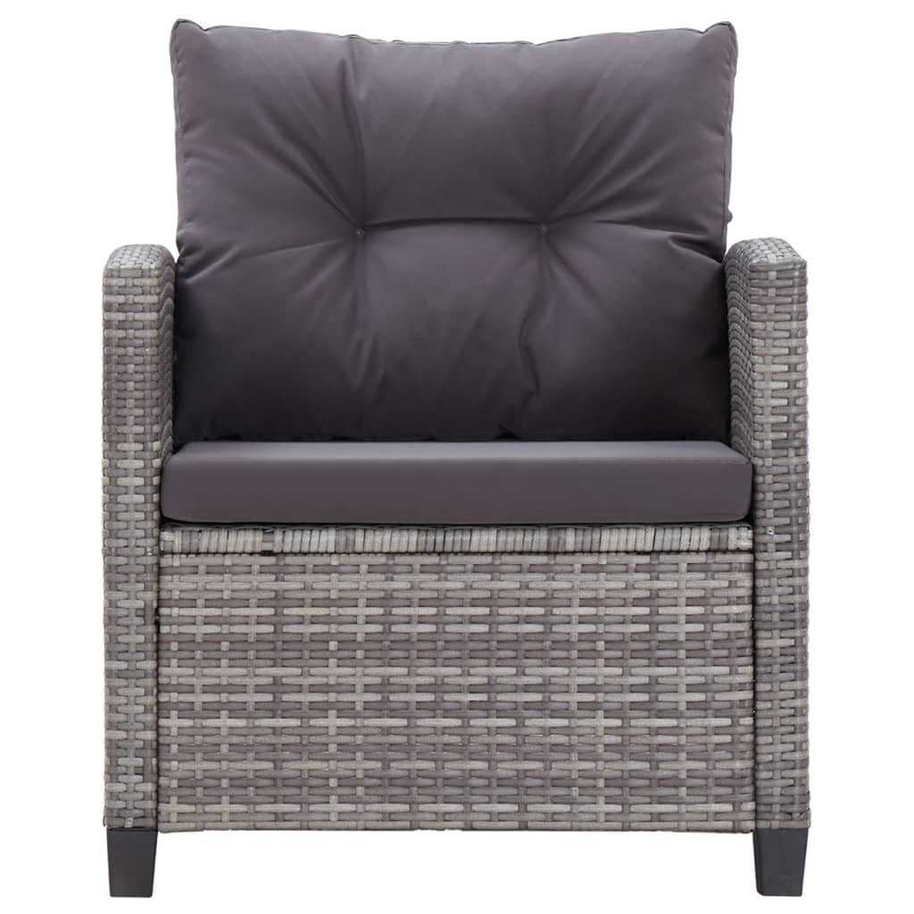 6 Piece Patio Sofa Set with Cushions Dark Gray Poly Rattan Steel Frame K963