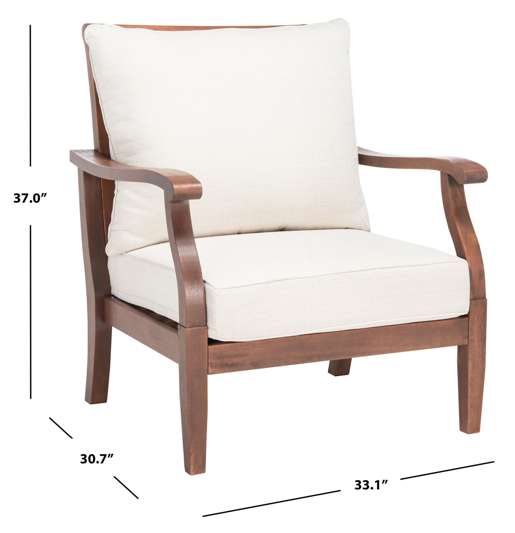 Natural Beige Eucalyptus Wood Accent Chair P9042