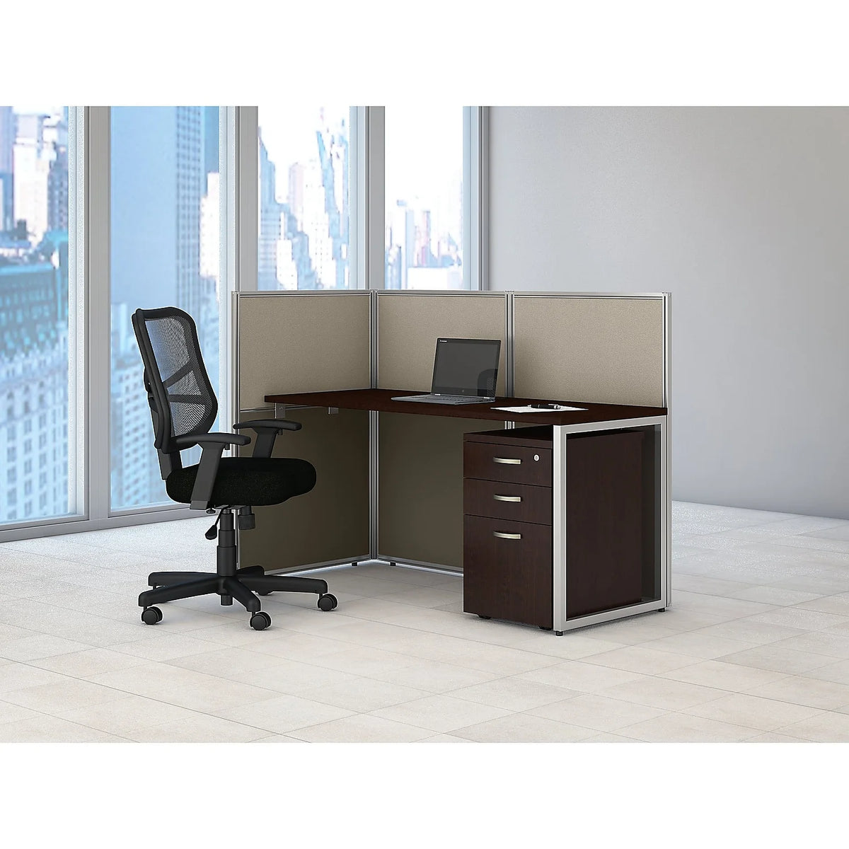 Mocha Cherry 60W Straight Desk 3 Drawer V771000