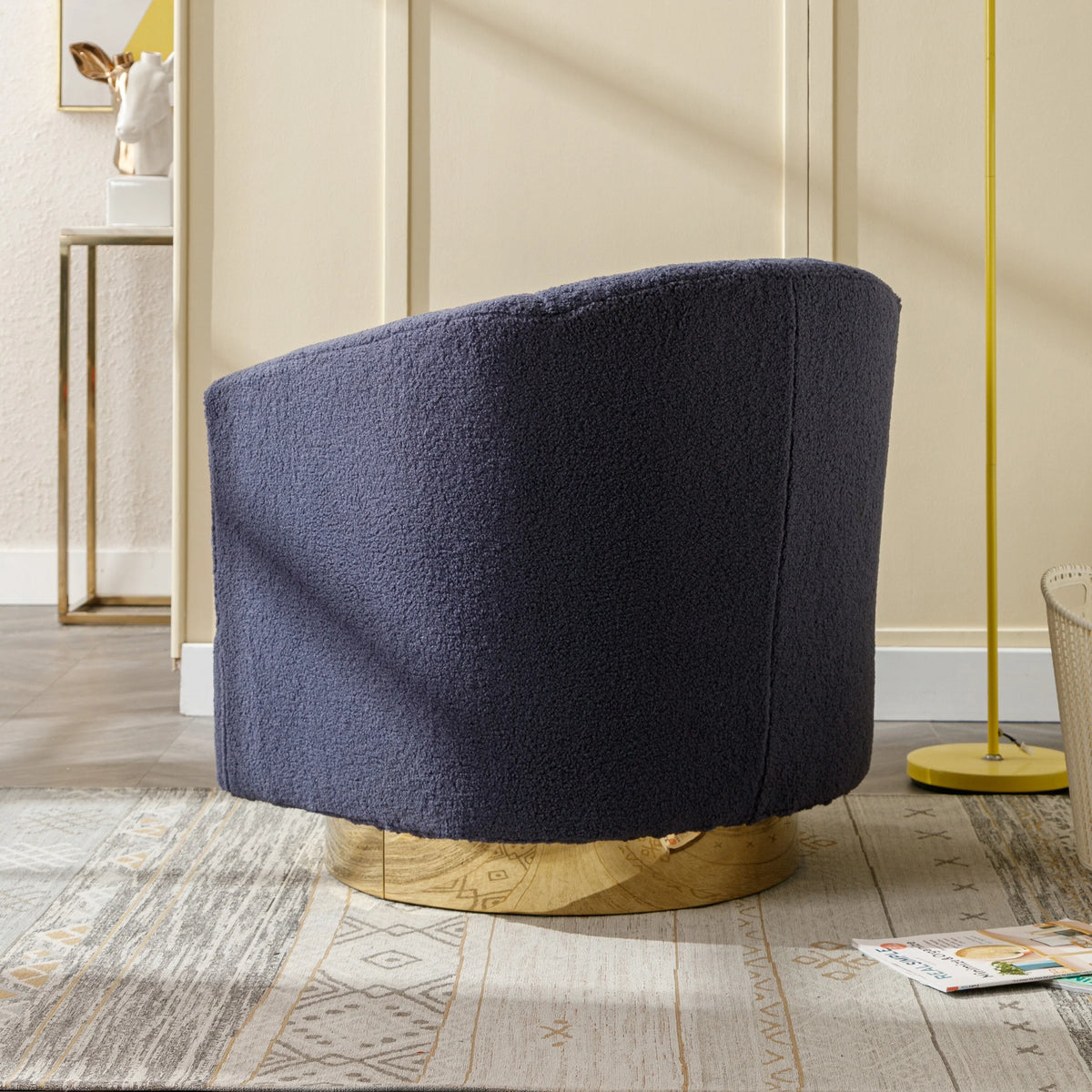 Sherpa Swivel Barrel Chair Navy F731571