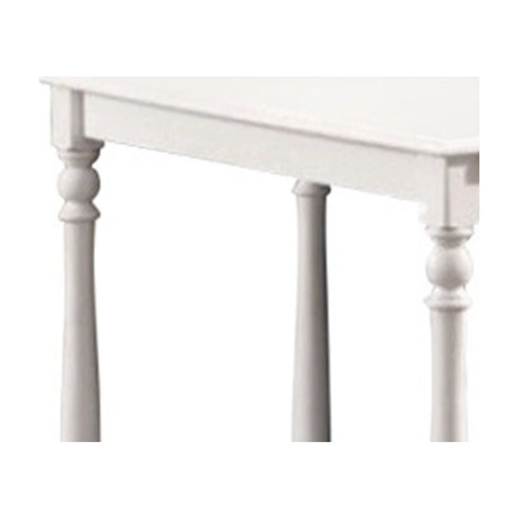 White Wooden Side Table with Open Shelf T19611