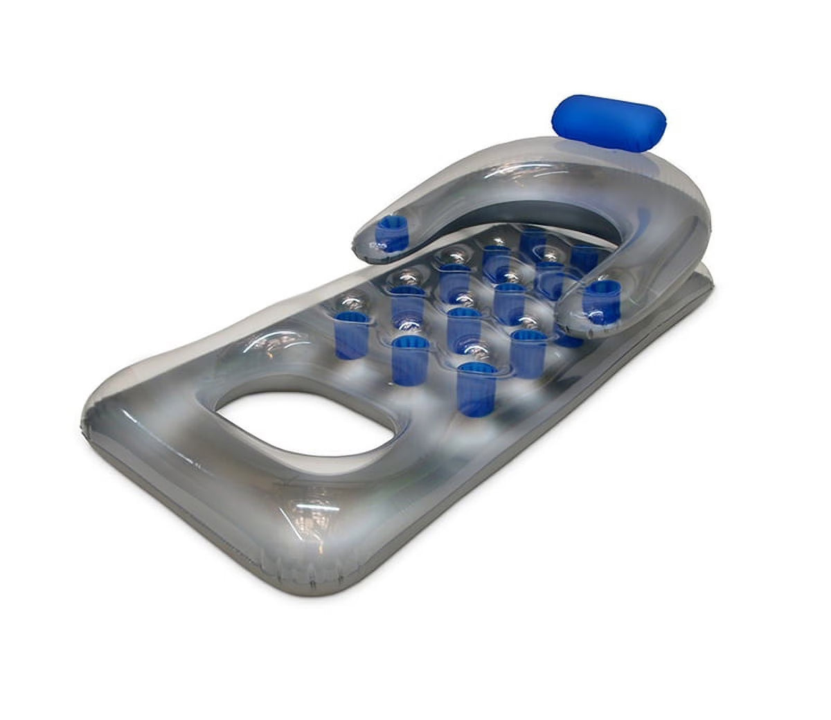 Inflatable Blue and Silver Swimming Pool Lounger K6880