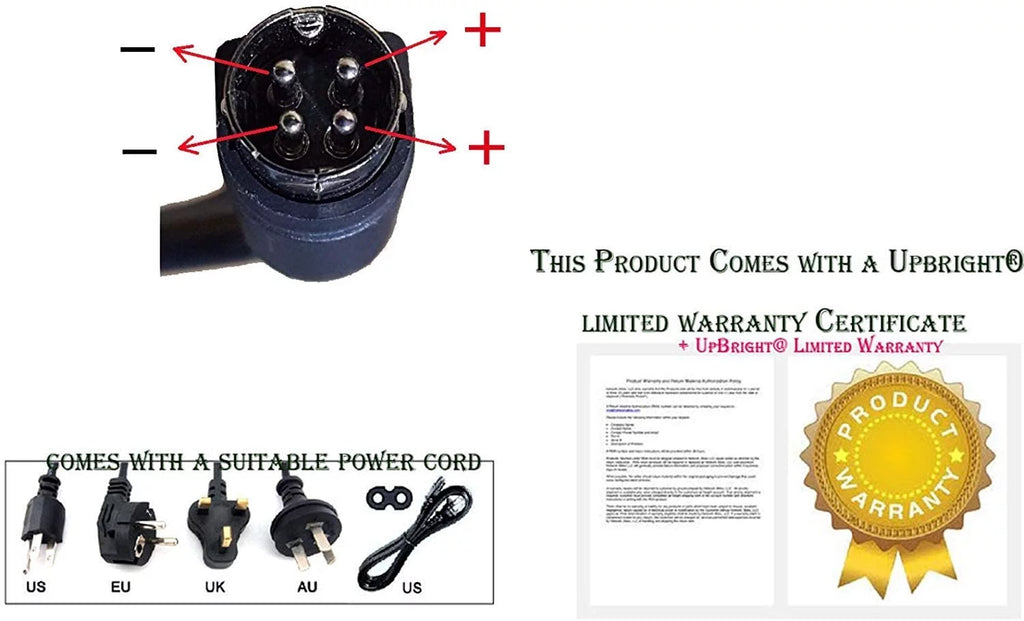 12V AC/DC Adapter 4-Pin DIN Power Supply Cord Charger P5606